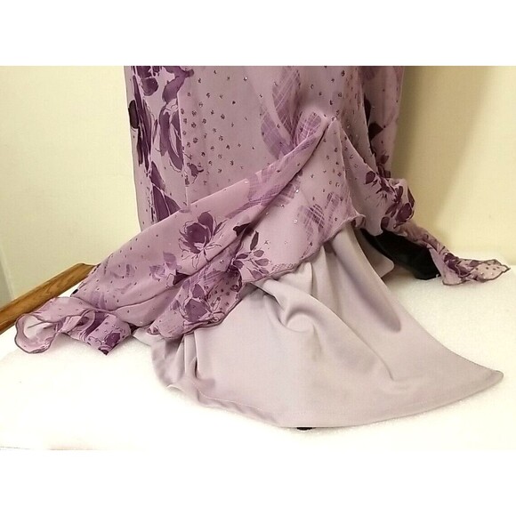 R&M Richards Size 14P Cocktail/Evening Dress Jacket Womens 2 Piece Purple - Picture 14 of 16